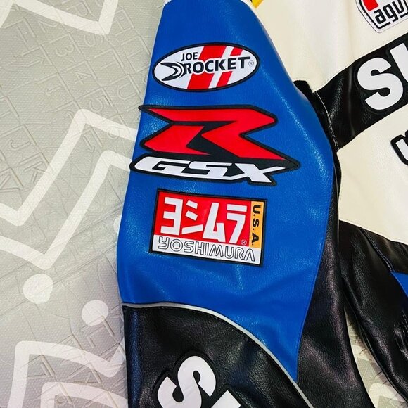Joe Rocket SUZUKI Moto Racing Motorcycle Leather Jacket Embroidered - Picture 3 of 10